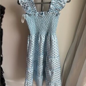 Hill House Light Blue Textured Dress